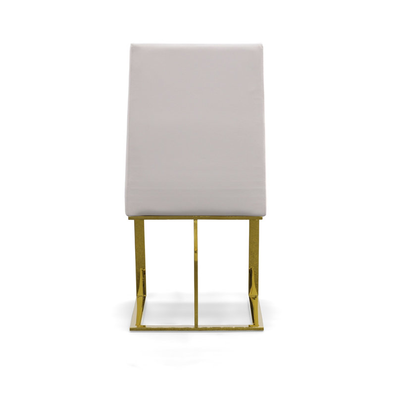 Chaise d'appoint rembourrée en blanc Chrishelle, Or