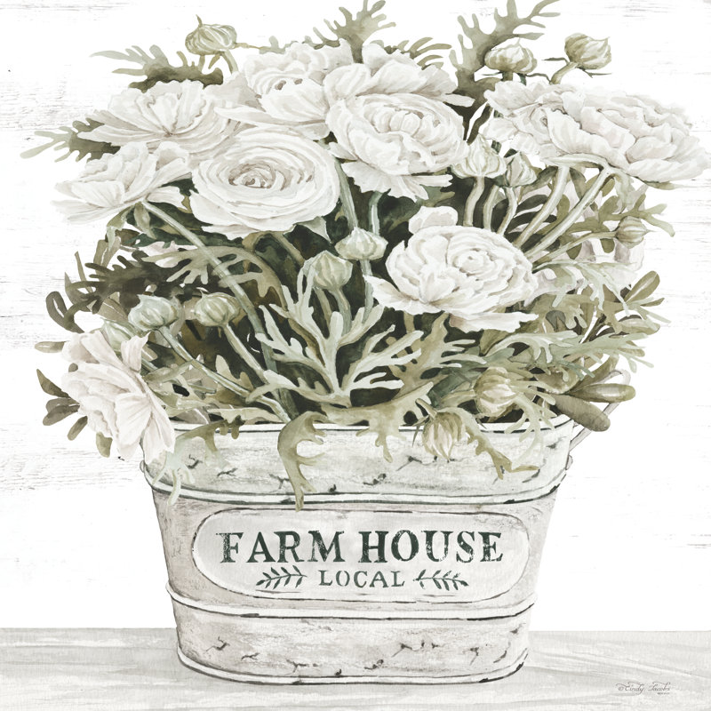 Fleurs de ferme - peinture, H 36 po x l 36 po, No, Toile tendue