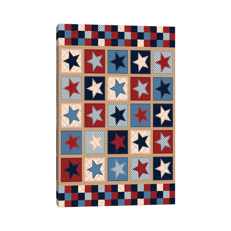 «Americana Patriotic Patches II» par Gail Veillette, impression sur toile tendue, H 18 po x l 12 po x 1,5 po