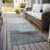 Machine Washable Indoor/Outdoor Xhevrie Teal Rug