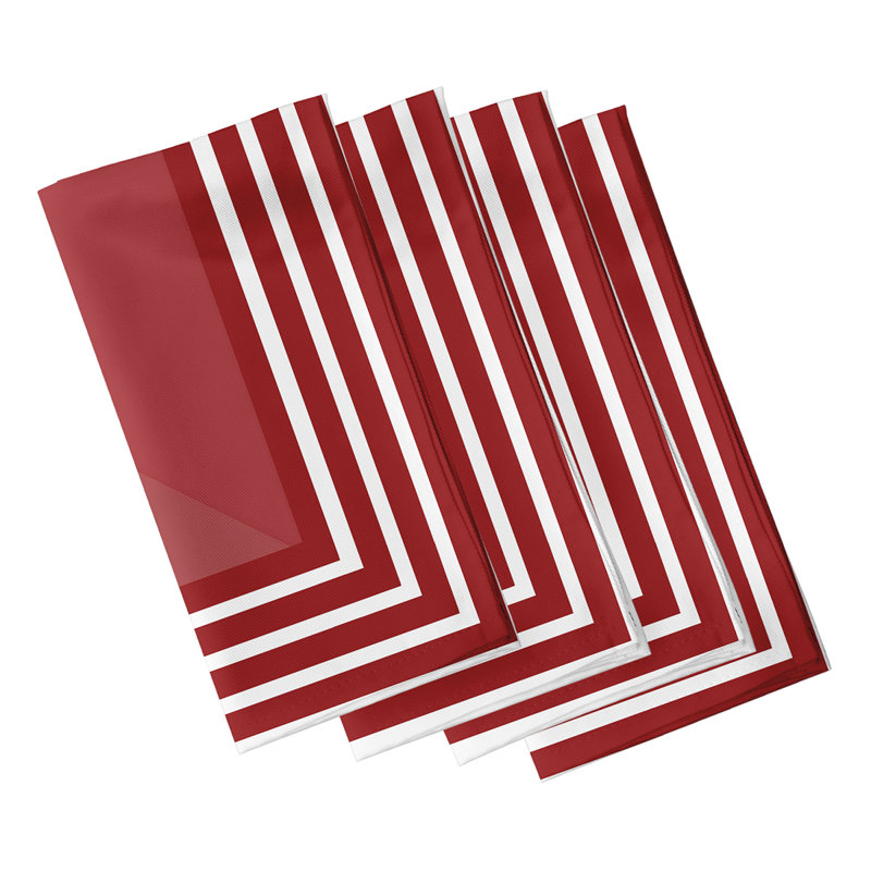 Kyroe Polyester Geometric Square Napkin, Red