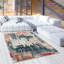 Tapis à motif abstrait bleu / rouge 4 pi x 6 pi (3 pi 9 po x 5 pi 6 po) Branch Branch Mehr - Tapis contemporain, à poils moyens et résistant aux taches-222816346