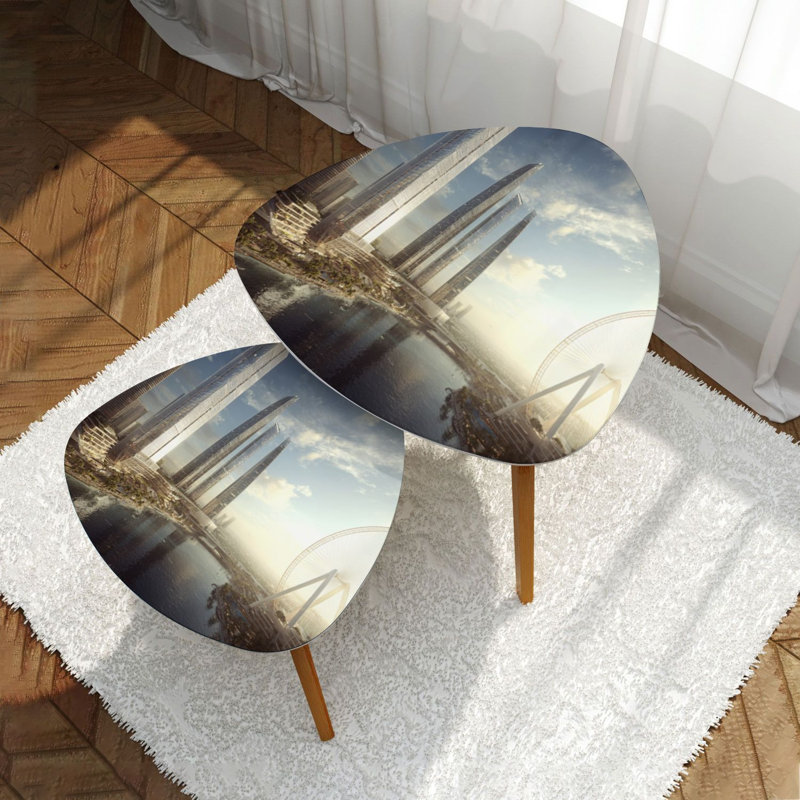 Ensemble de 2 tables basses gigognes Triangle