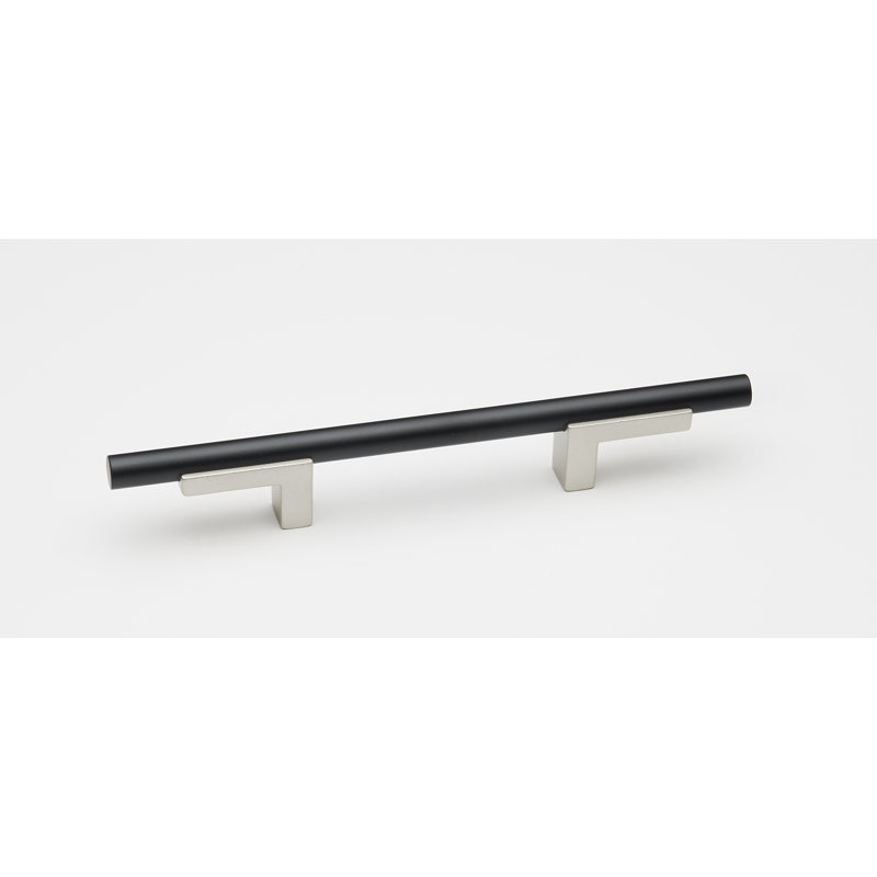 Poignée lisse Vita Bella, Nickel mat / noir mat, 4"