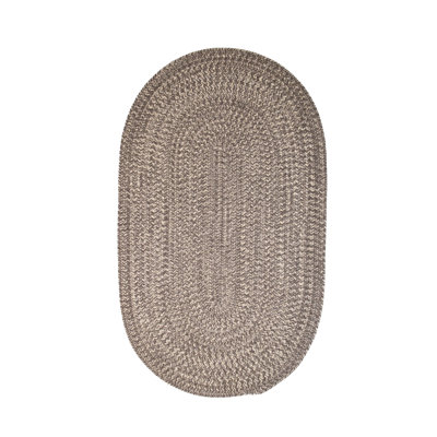 Tapis ovale gris foncé tressé Rhianna
