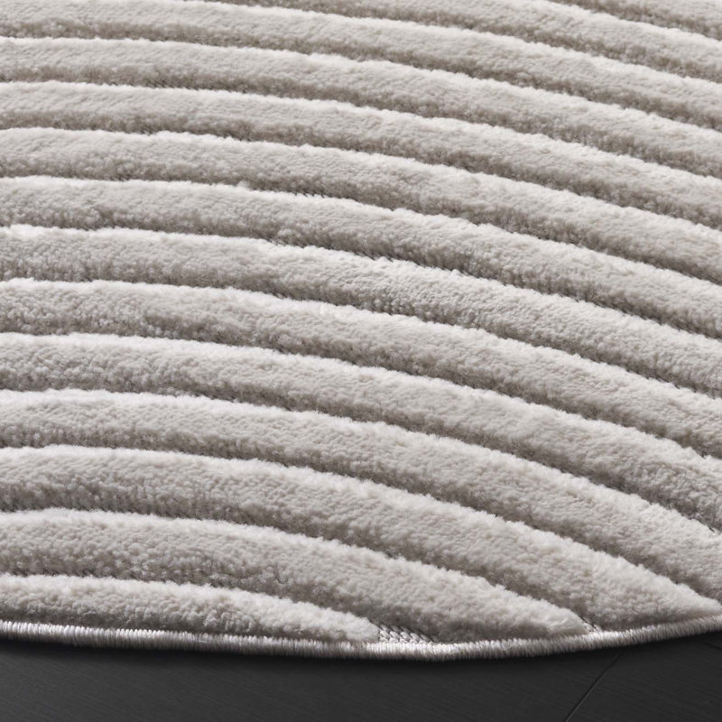 Tapis de couleur unie Loup Performance, Rond 6 pi 7 po