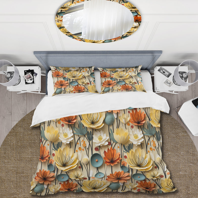 Ensemble de housse de couette Mod Botanical Allure I, Housse de couette pour très grand lit et 2 très