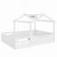 Lit sur pied avec garde-corps et toit, lit pour enfant avec petit plateau intégré et enseigne à installation libre, conception enfantine