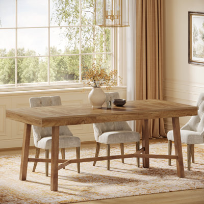 70.9 Inch Dining Table For 6-8, Large Rectangle Kitchen Table With Reinforced Legs For Kitchen Dining Living Room by Millwood Pines
