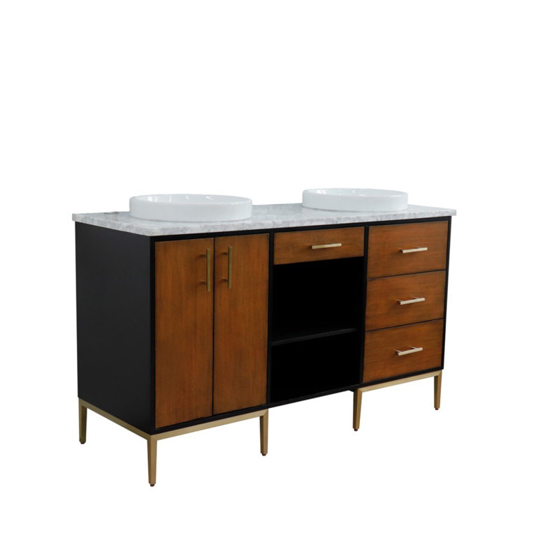 Ensemble de meuble-lavabo double 61 "