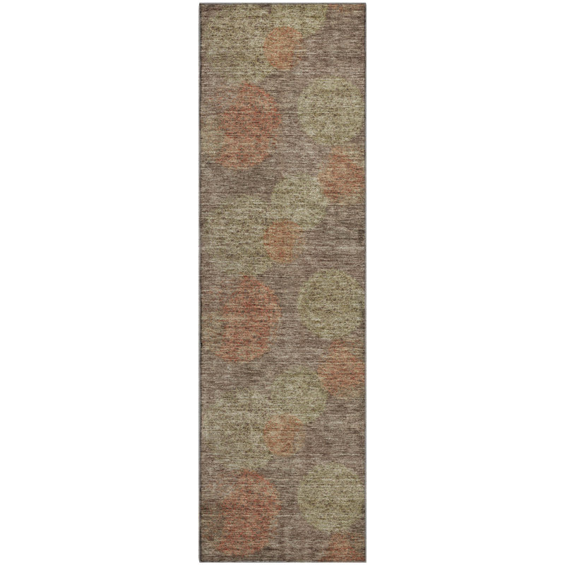Premium Machine Washable Prisco Brown Rug, Runner 2'3" x 7'6"