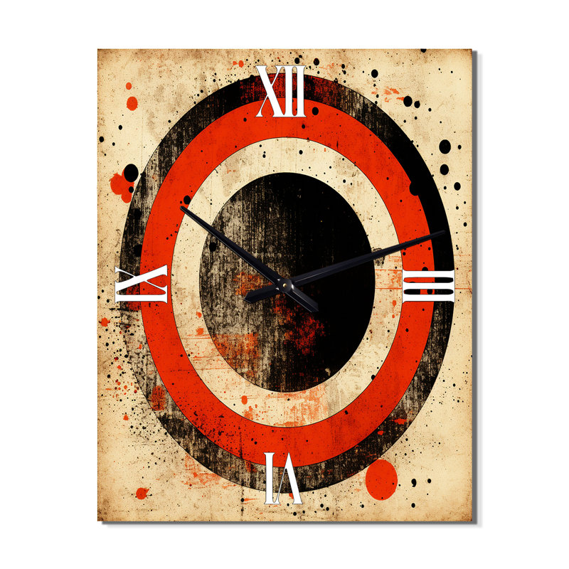 Inner Knowing Retro Circle Art - Horloge murale abstraite Mid-Century, Grand