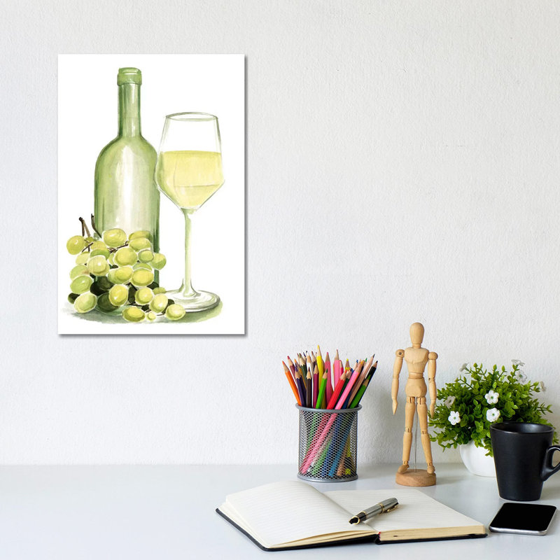 Wine Watercolor II 1 Piece Wrapped Canvas Wall Art, 20.32 cm H x 30.48 cm W
