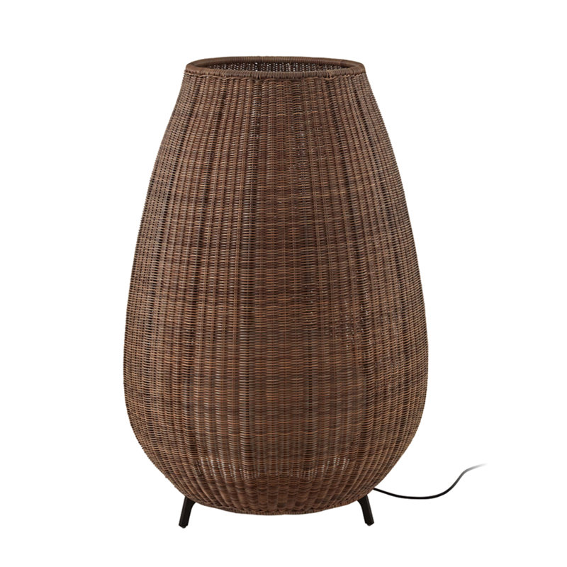 Amphora 48.43" LED Novelty Floor Lamp, Rattan Brown, 48.43", Yes