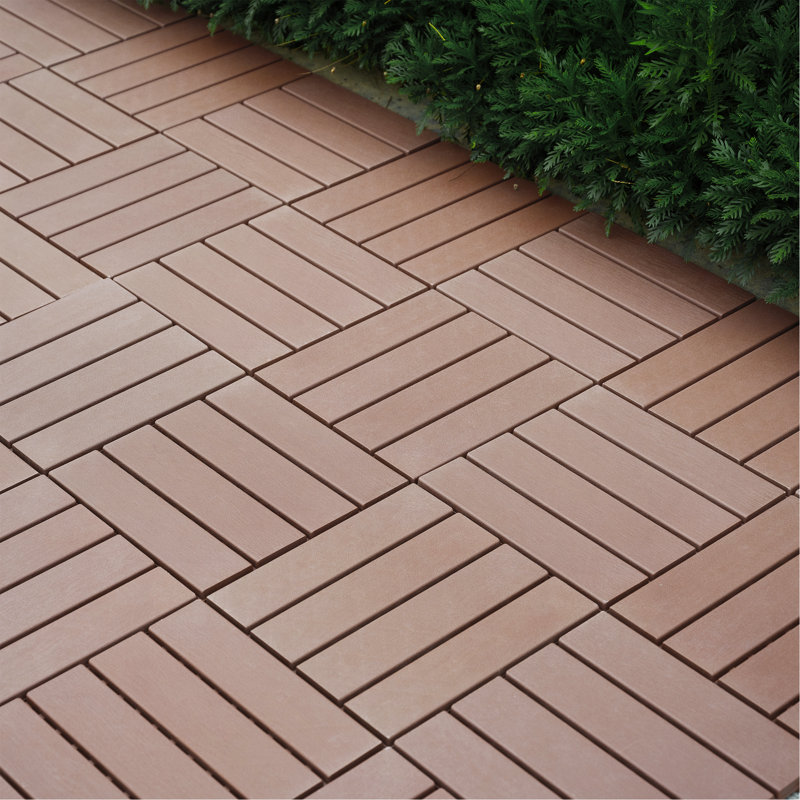 Carreaux de terrasse en plastique emboîtables, Brun