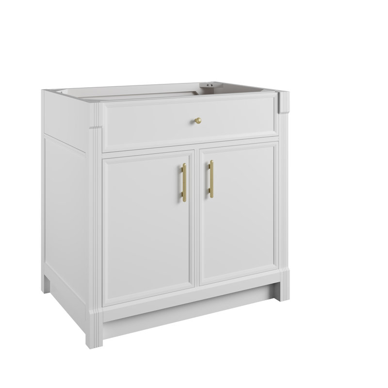Bellshire Single Vanity, Bright White, 36", Ethereal Noctis Silestone