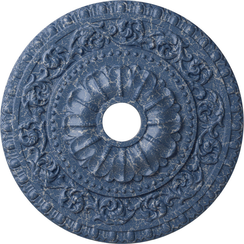 Endurathane Vaduz Ceiling Medallion, 23 1/2"OD x 3 1/2"ID x 2 1/8"P (Fits Canopies up to 3 1/2"), Hand-Painted Americana Crackle Finish