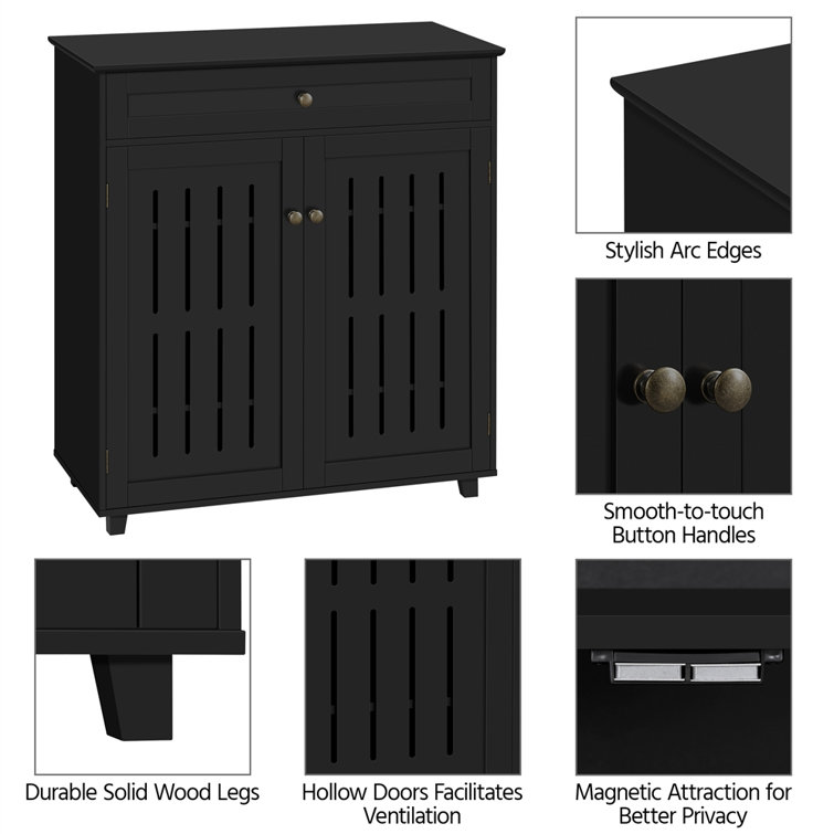 12 Pair Shoe Storage Cabinet Charlton Home Finish: Black