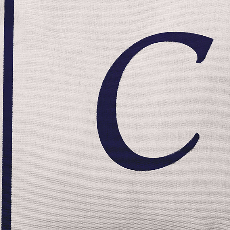 Reversible Throw Pillow, 26"x26", Navy Blue/White, C