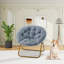 Chaise soucoupe, chaises longues pliantes en fausse fourrure, chaise Papasan-879284235