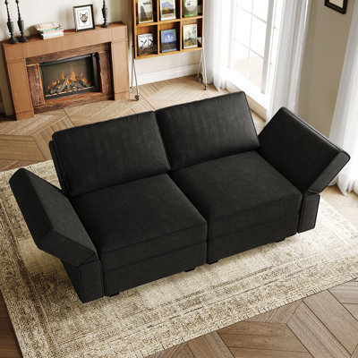 Clearance-Upholstered Loveseat With Storage