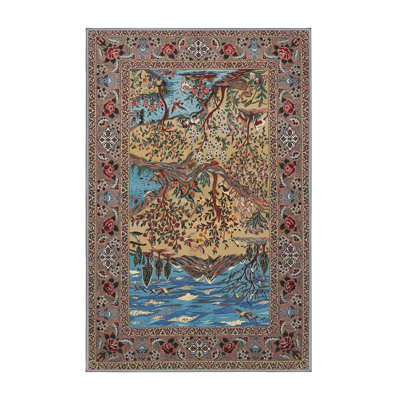 Tapis noir / bleu / brun