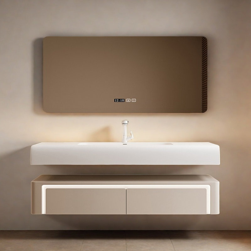 Armoire de salle de bain simple et moderne, H 16,9 po x l 70,8 po x P 21,6 po