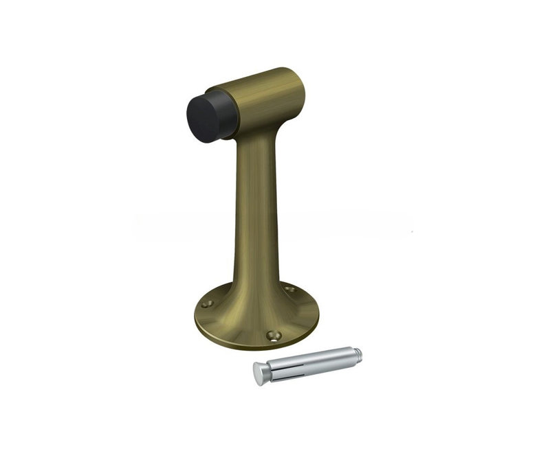Deltana DSF600U5 Floor Mount, 6" Bumper, HD, Solid Brass in Antique Brass, Antique Brass
