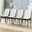 Chaises de salle à manger modernes en similicuir deux tons avec capitonnage géométrique et pieds en métal-860571010