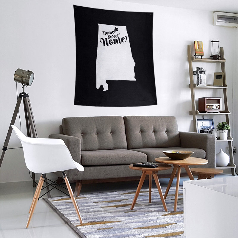 Tapisserie Home Sweet Huntsville, H 104 po x l 88 po, Noir