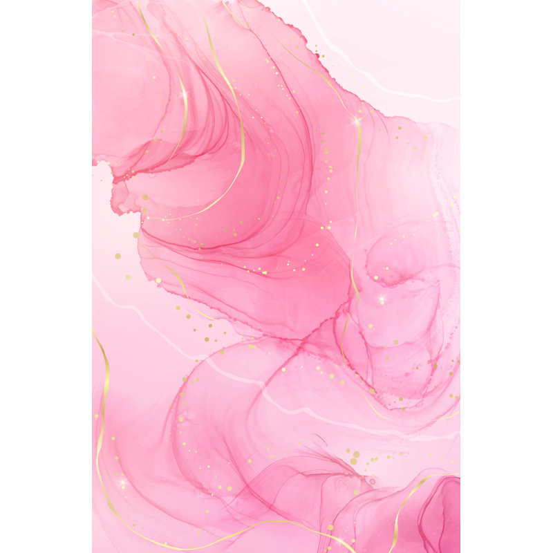Pink Liquid Background - Wrapped Canvas Print, 91cm H x 61cm W x 3.8cm D