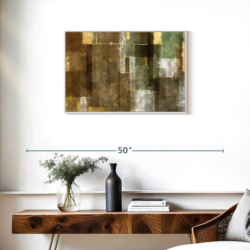 Neema géométrique, Cadre flottant blanc, 31 po x 21 po