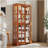 Curio Display Cabinet, Antique Display Cabinet with Glass Doors Adjustable Shelves for Collectibles Four Door Design Vintage Showcase for Home or Office Antique Display Case E26 Bulb Included DARK OAK-1065091906
