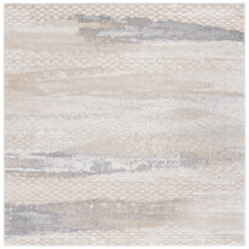 Keylen Performance Abstract Rug, Square 6'7"