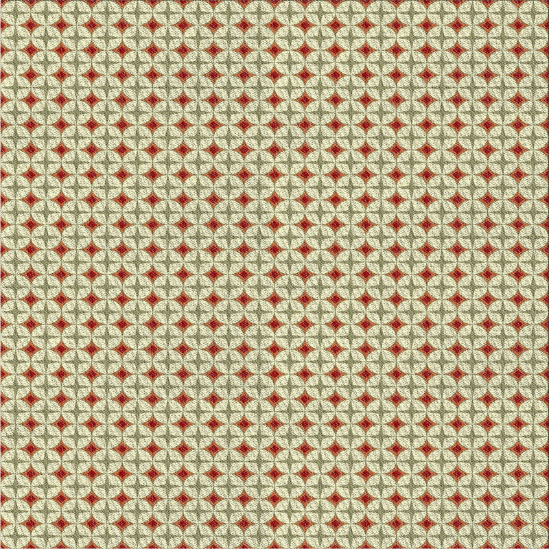 Tapis brun clair/ivoire à motifs, Carré 5 pi