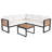 Ensemble de conversation d'extérieur en bois d'acacia avec coussins 4 pièces Brycen-1589730908