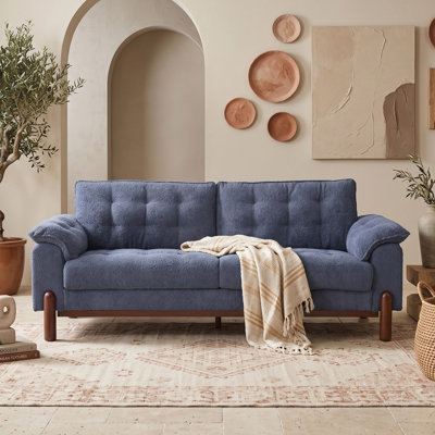 Boucle Upholstered Sofa with Durable, Breathable Fabric