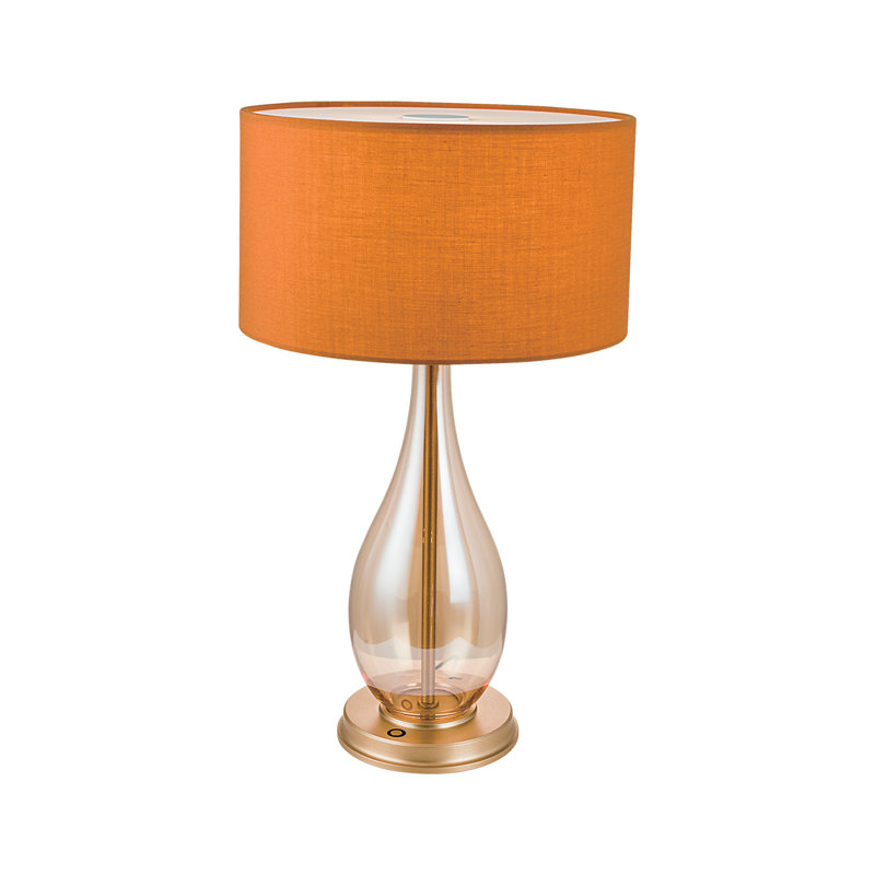 Lampe de table 21,06 "avec USB, Laiton, Orangé
