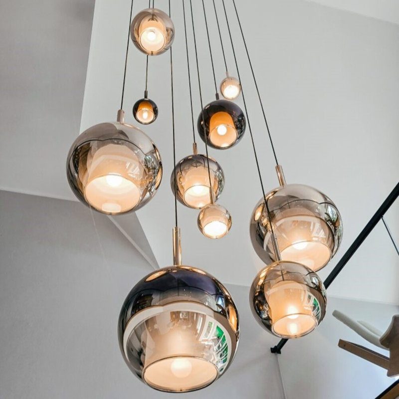 GLO 1 - Light Pendant, Silver, 15" H x 9.8" W x 9.8" D, Titanium