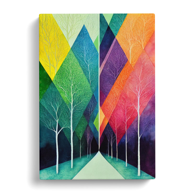 Geometric Forest Abstract - Wrapped Canvas, 50cm H x 35cm W x 3cm D