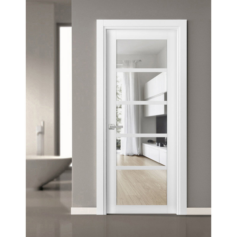 Porte blanche standard en bois massif Quadro, 30 po x 80 po