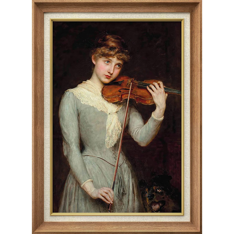 A Cavatina (Violinist) par Briton Riviere - peinture sur toile encadrée, Naturel