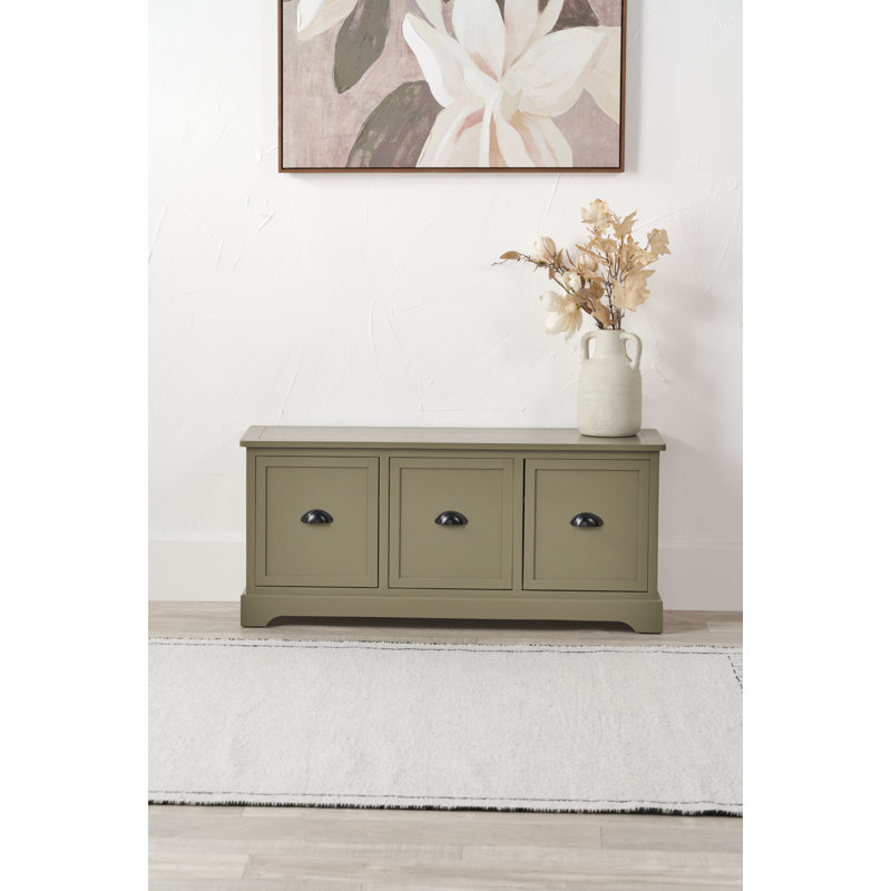 107cm W 3 - Drawer Chest of Drawers, Olive Green/Black