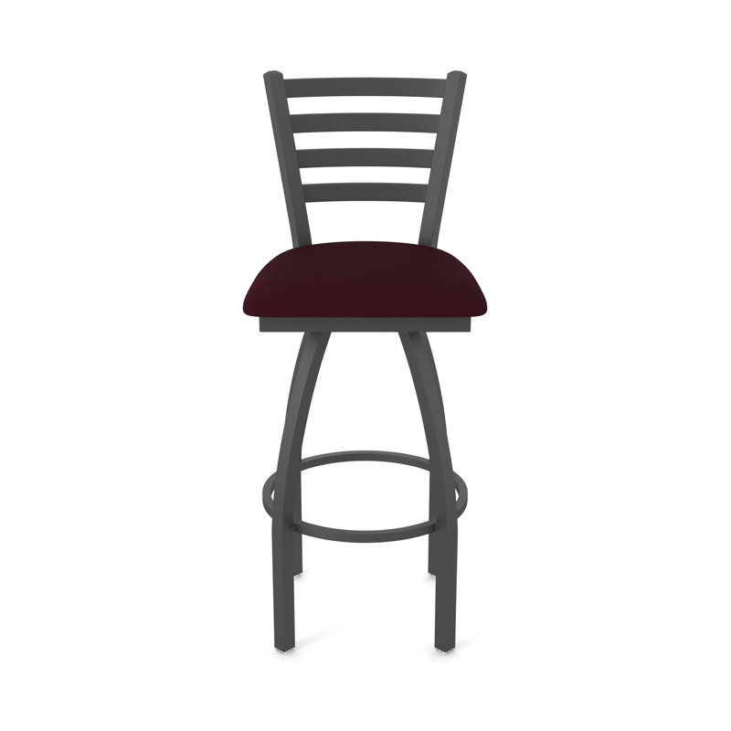 Tabouret pivotant Jackie, Vinyle - bordeaux Canter, Étain, Tabouret de bar (siège d'une hauteur de 30 po)