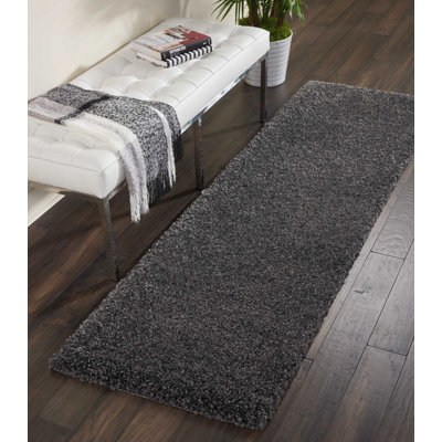 Tapis gris à poils longs Sunny