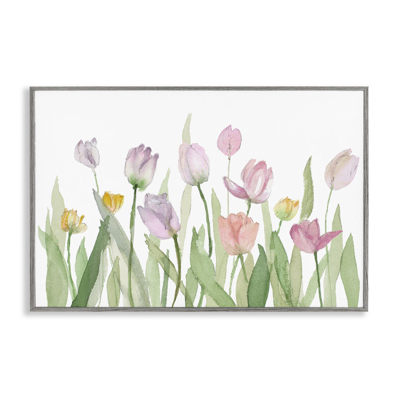 «Soft Pastel Tulip», estampe numérique par Lanie Loreth, Encadré gris, H 16 po x l 24 po
