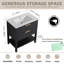 Lavabo de meuble-lavabo sur pied simple 30 po Grimby, 2 tiroirs à fermeture automatique, poignées en métal