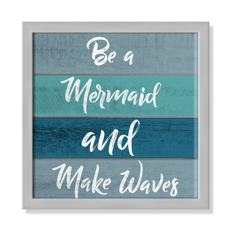«Be a Mermaid», art, H 9 po x l 9 po x P 1,19 po, Encadré de boîte argent