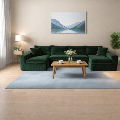 Canapé modulaire en velours côtelé vert modulaire Compression