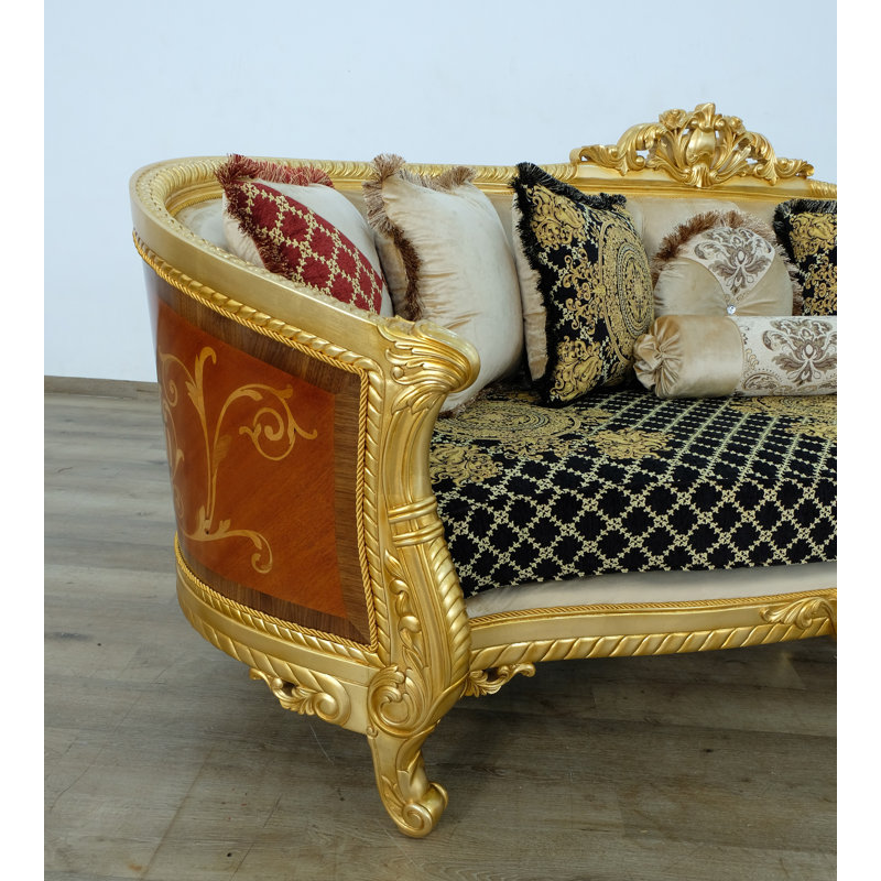 Luxor Sofa, 44.5" H x 105" W x 37.5" D, Gold
